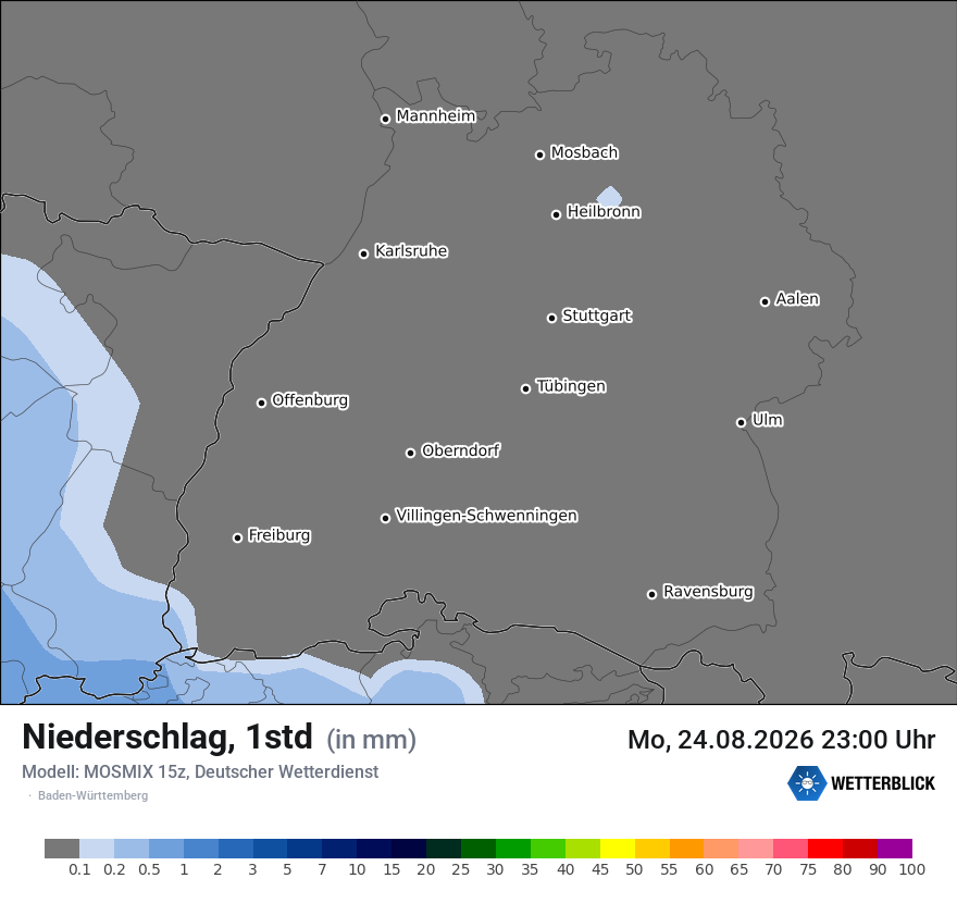 Modellkarte MOSMIX – precip – bw