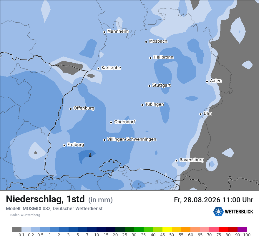 Modellkarte MOSMIX – precip – bw