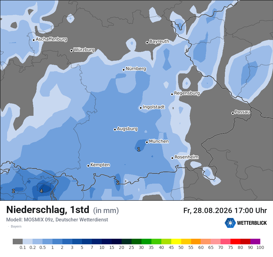 Modellkarte MOSMIX – precip – by