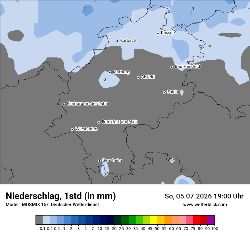 Modellkarte MOSMIX – precip – he