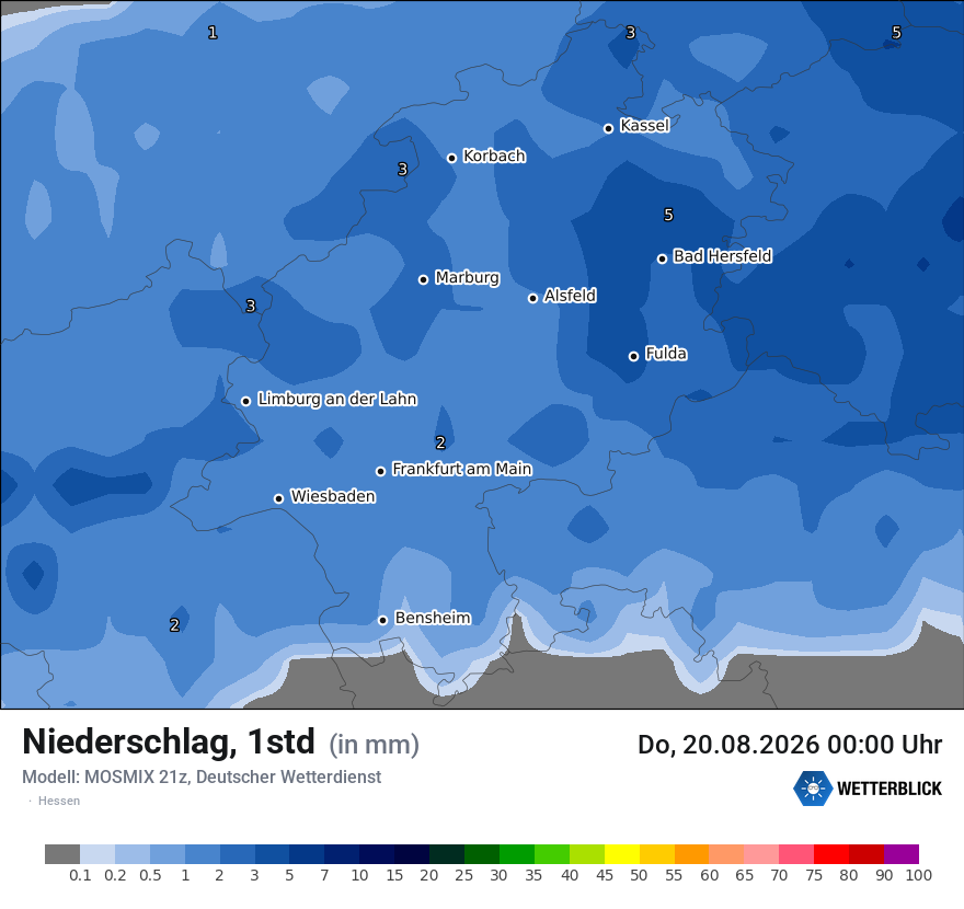 Modellkarte MOSMIX – precip – he