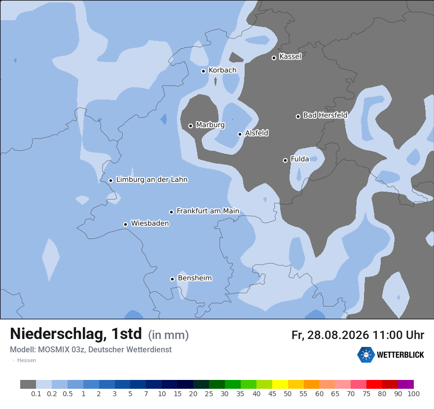 Modellkarte MOSMIX – precip – he