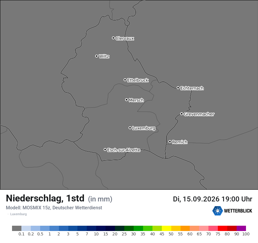 Modellkarte MOSMIX – precip – luxemburg
