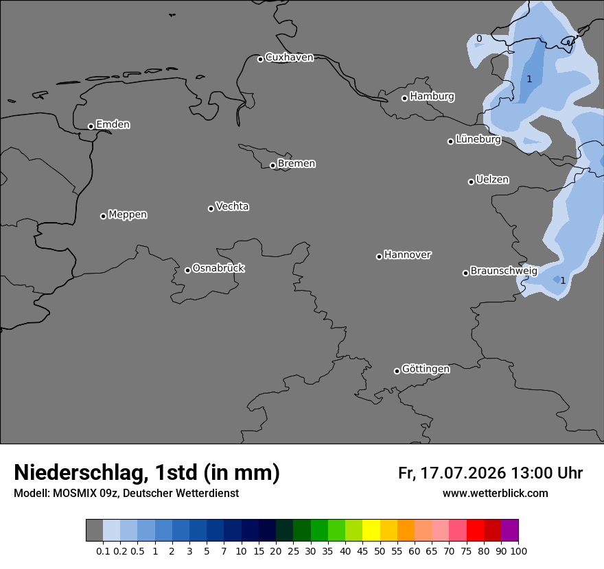 Modellkarte MOSMIX – precip – ni