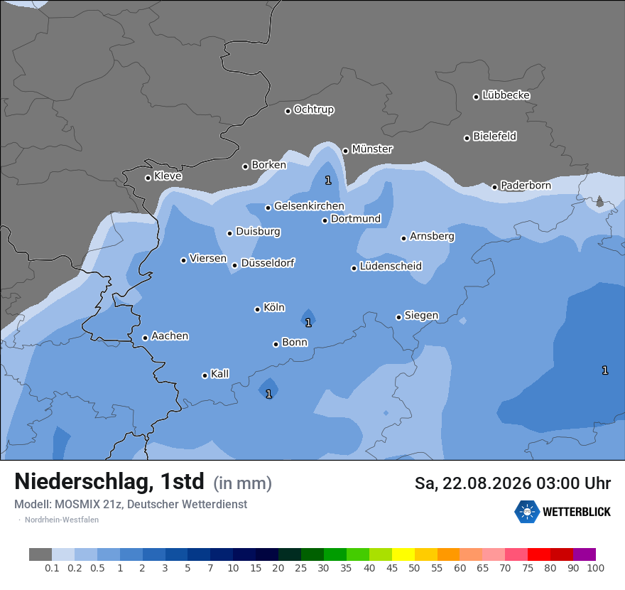 Modellkarte MOSMIX – precip – nrw