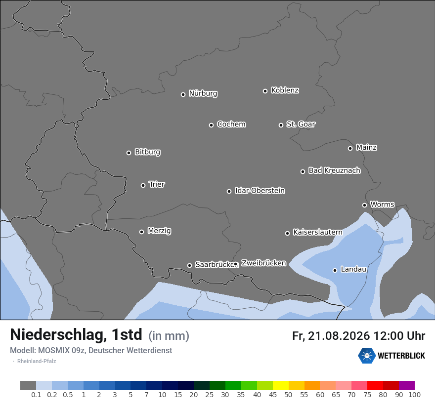 Modellkarte MOSMIX – precip – rp