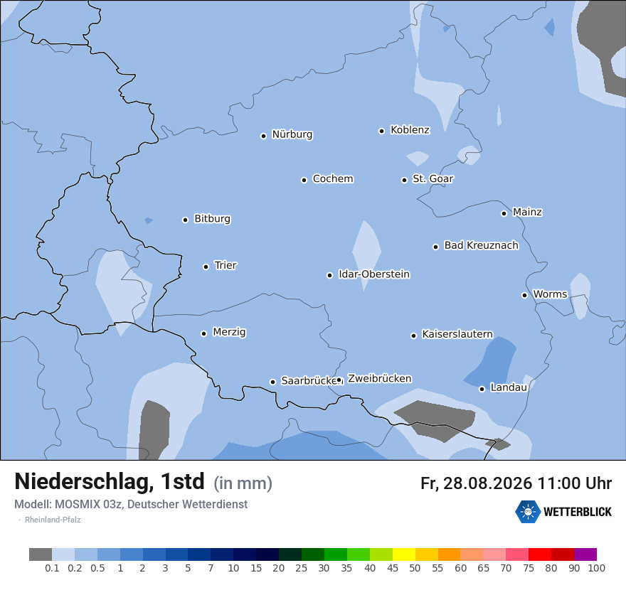 Modellkarte MOSMIX – precip – rp