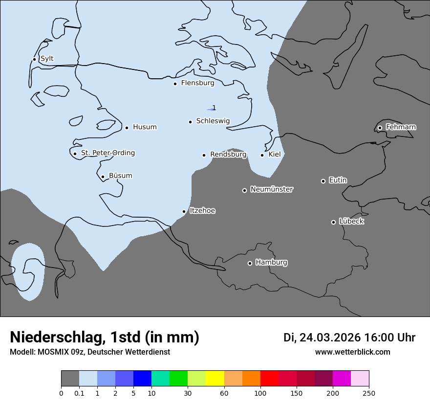 Modellkarte MOSMIX – precip – sh
