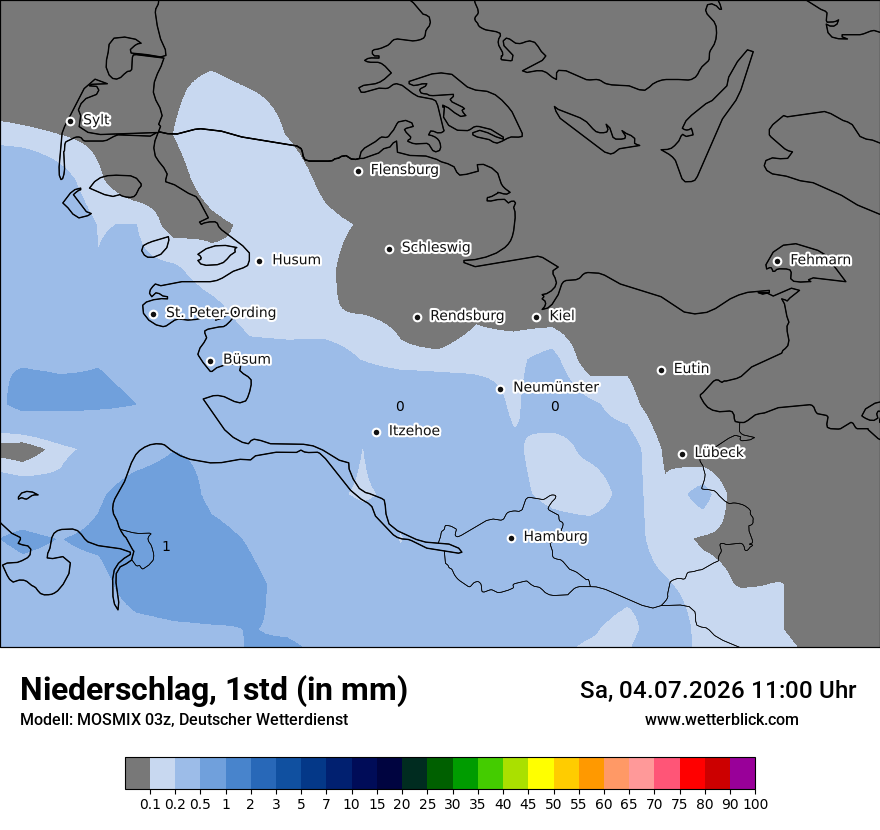 Modellkarte MOSMIX – precip – sh