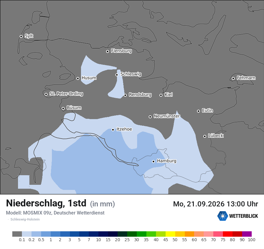 Modellkarte MOSMIX – precip – sh