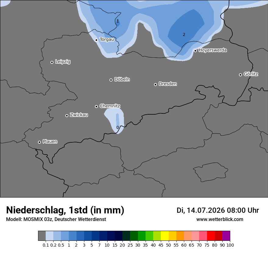 Modellkarte MOSMIX – precip – sn