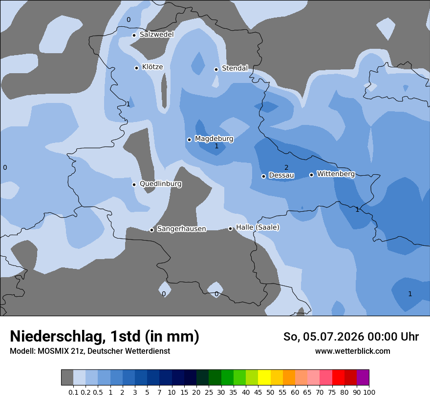 Modellkarte MOSMIX – precip – st