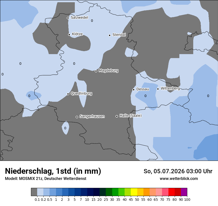 Modellkarte MOSMIX – precip – st