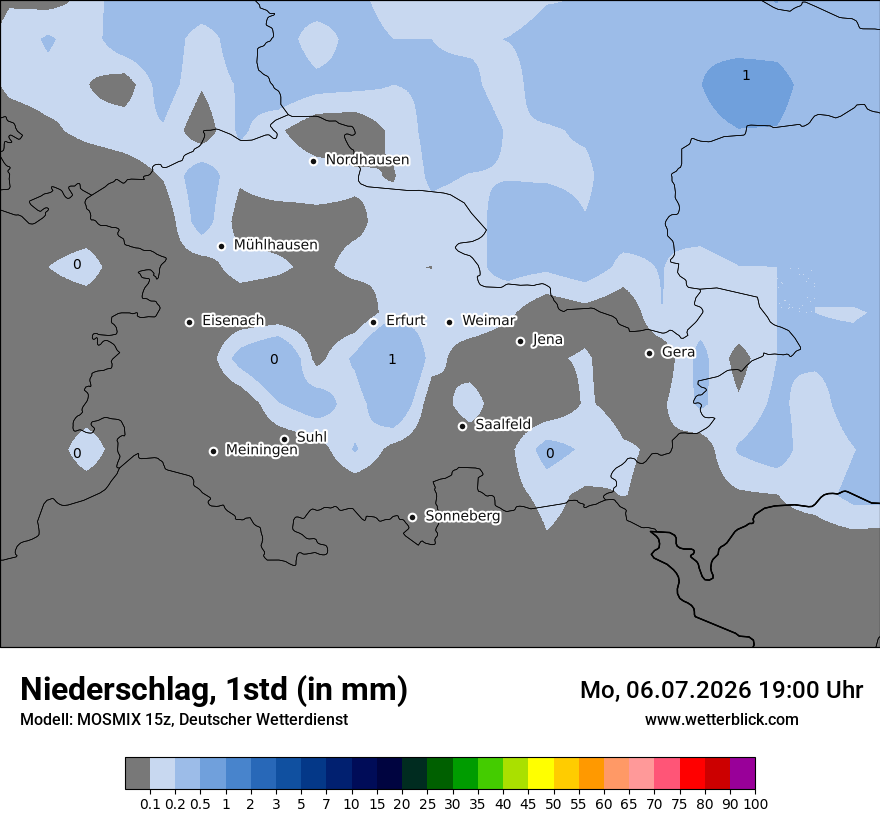 Modellkarte MOSMIX – precip – th