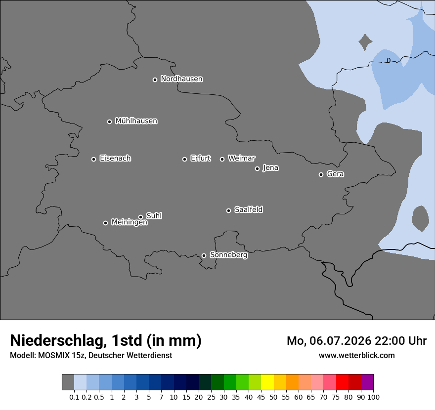 Modellkarte MOSMIX – precip – th