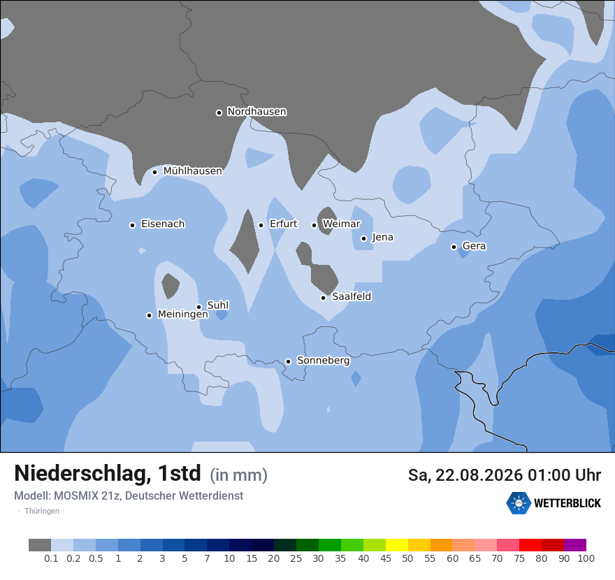 Modellkarte MOSMIX – precip – th