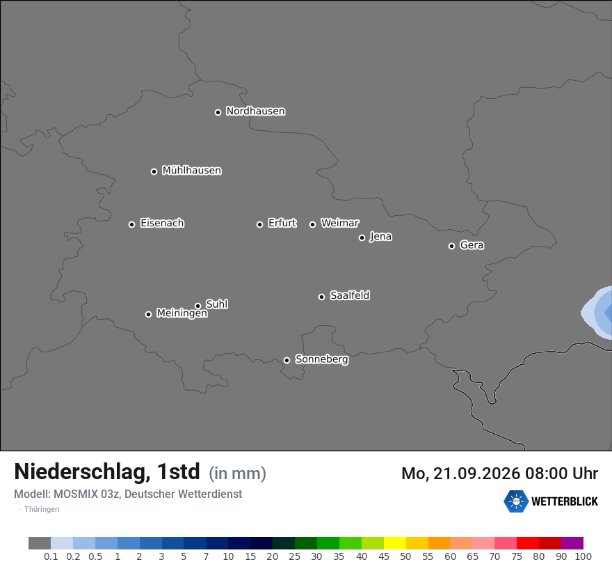 Modellkarte MOSMIX – precip – th