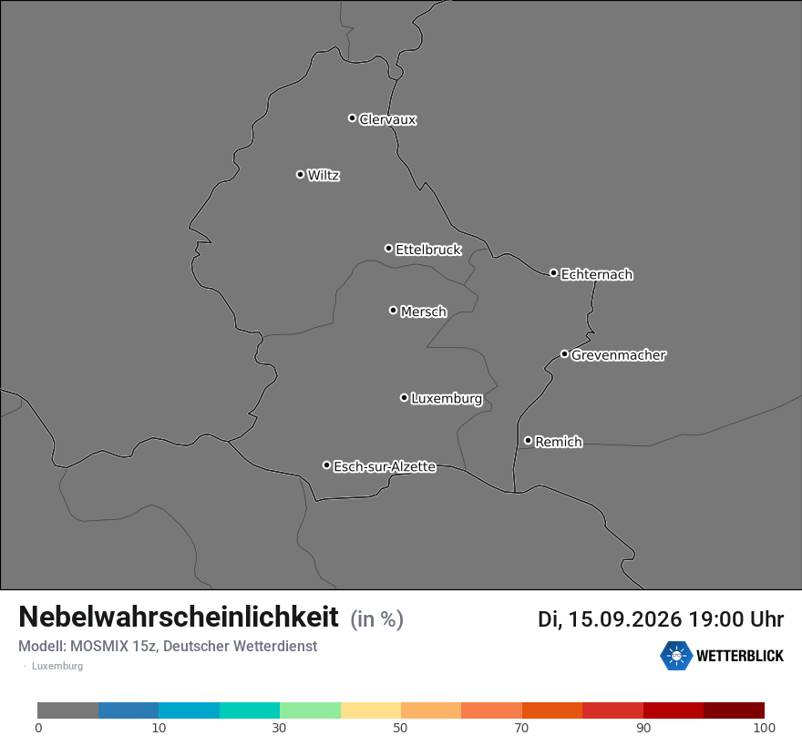 Modellkarte MOSMIX – prob_fog – luxemburg