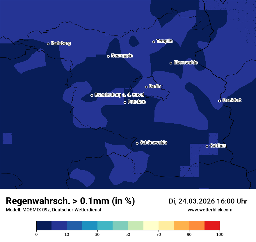 Modellkarte MOSMIX – prob_rain_0 – bb