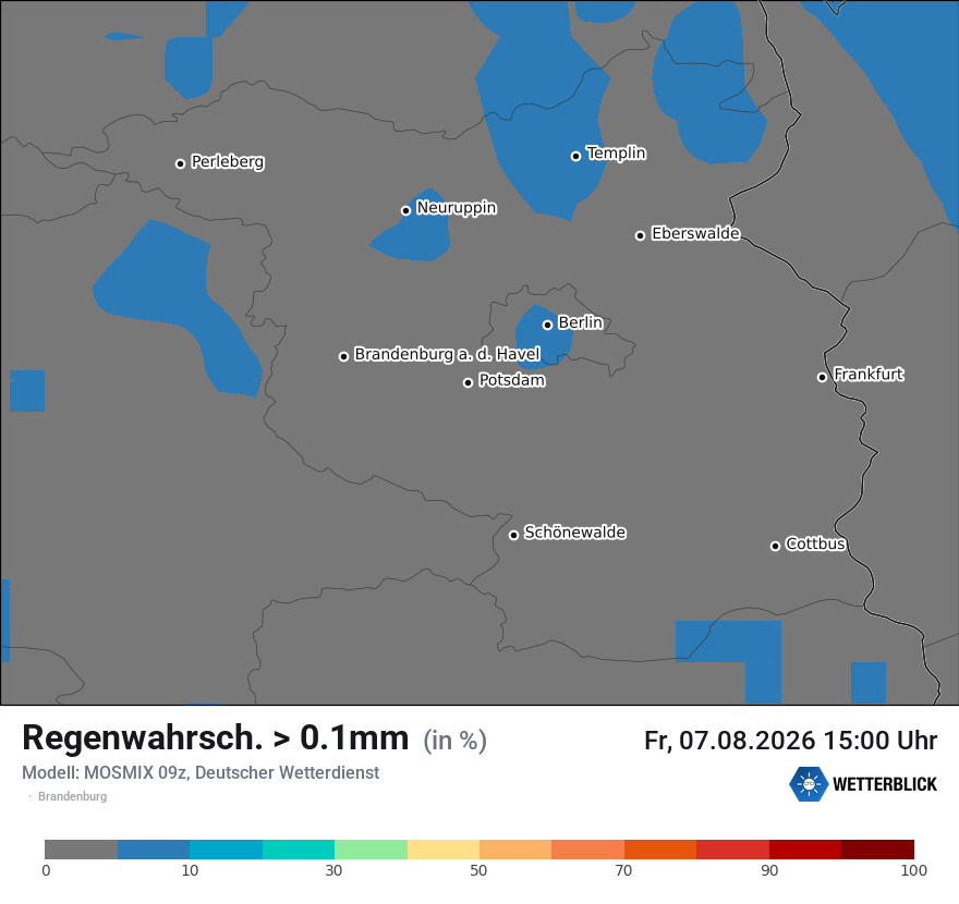 Modellkarte MOSMIX – prob_rain_0 – bb
