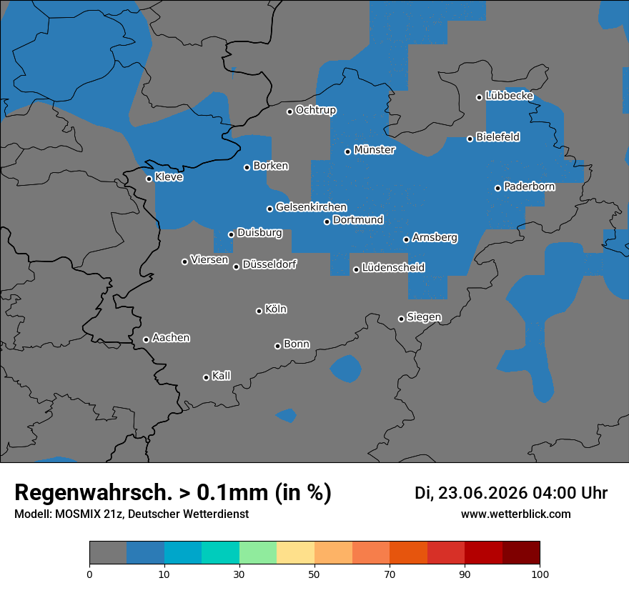 Modellkarte MOSMIX – prob_rain_0 – nrw