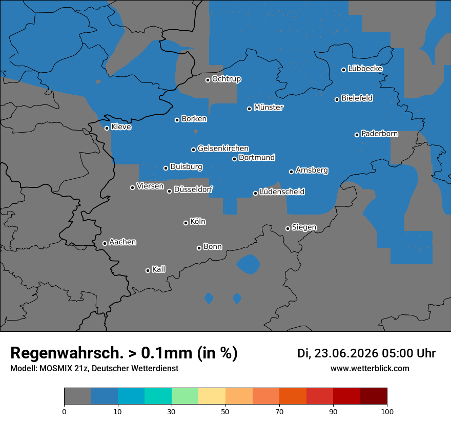 Modellkarte MOSMIX – prob_rain_0 – nrw