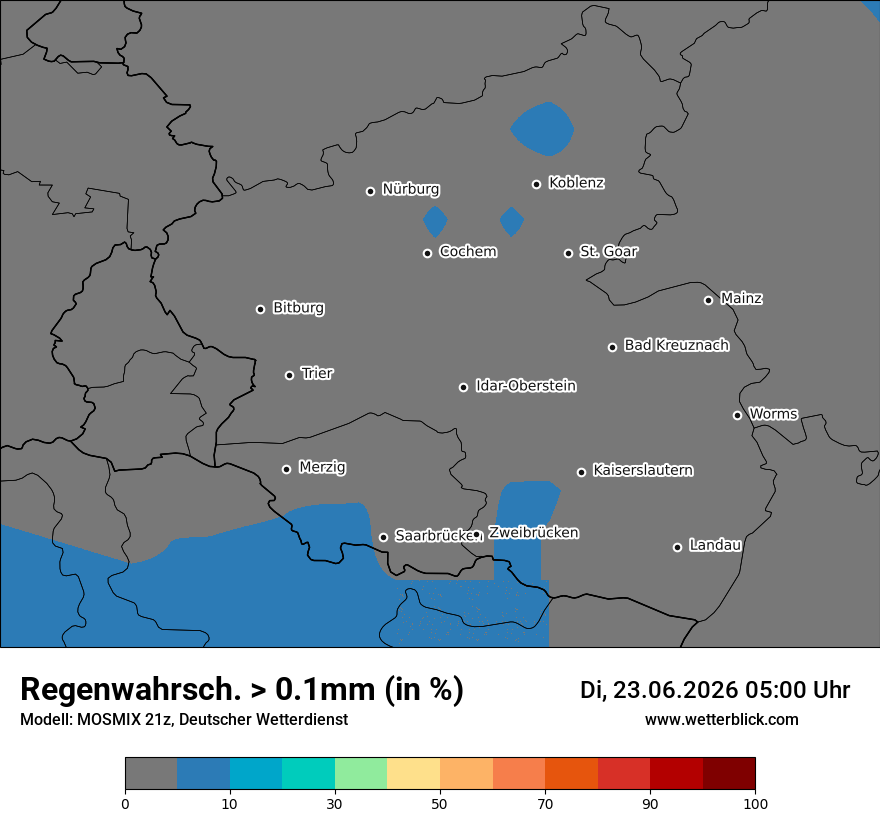 Modellkarte MOSMIX – prob_rain_0 – rp