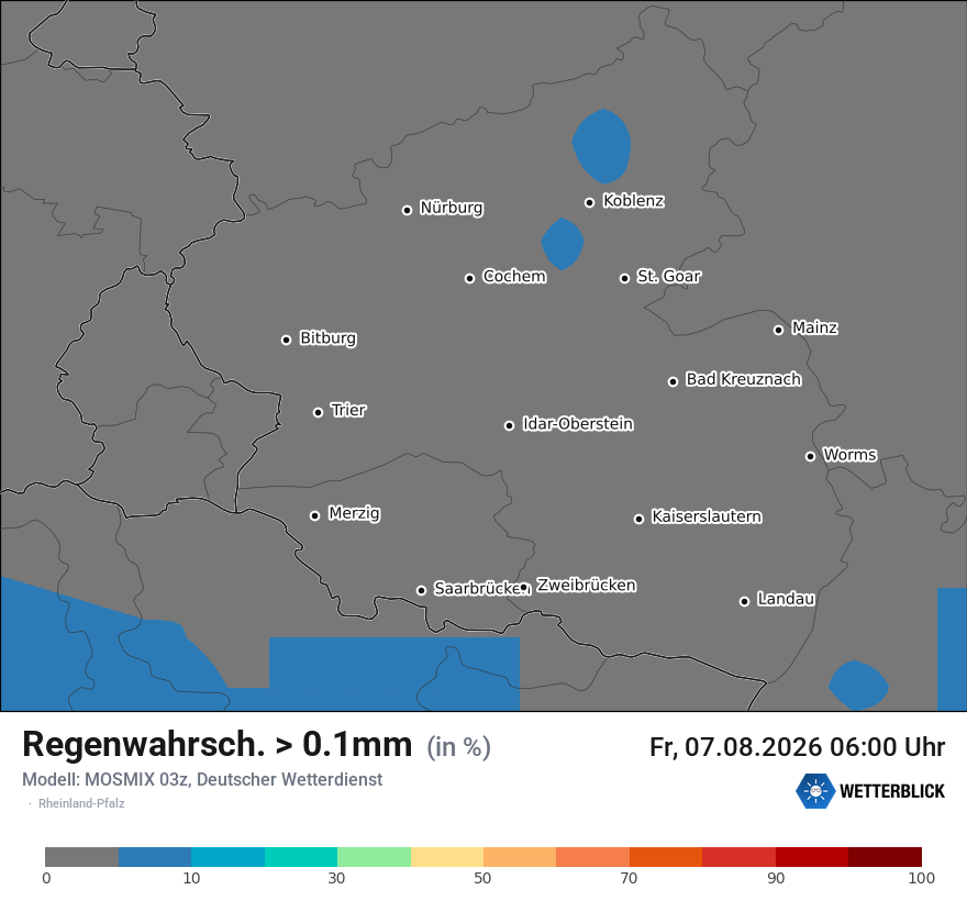 Modellkarte MOSMIX – prob_rain_0 – rp