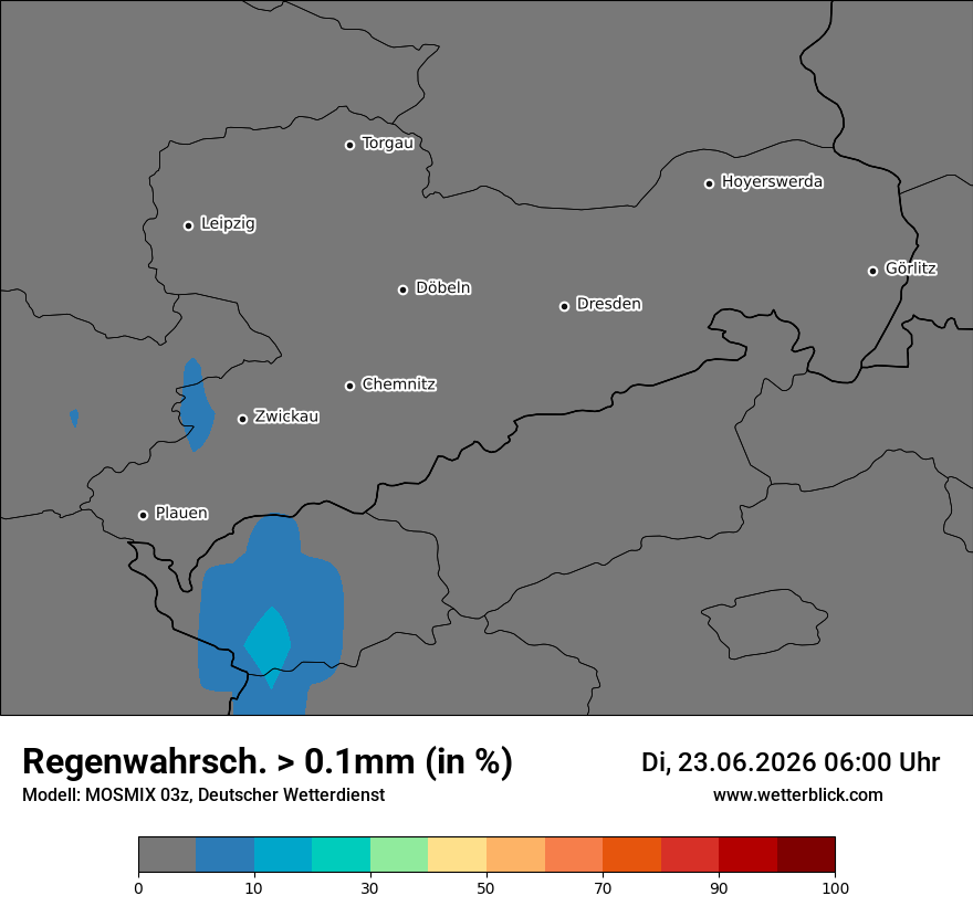 Modellkarte MOSMIX – prob_rain_0 – sn