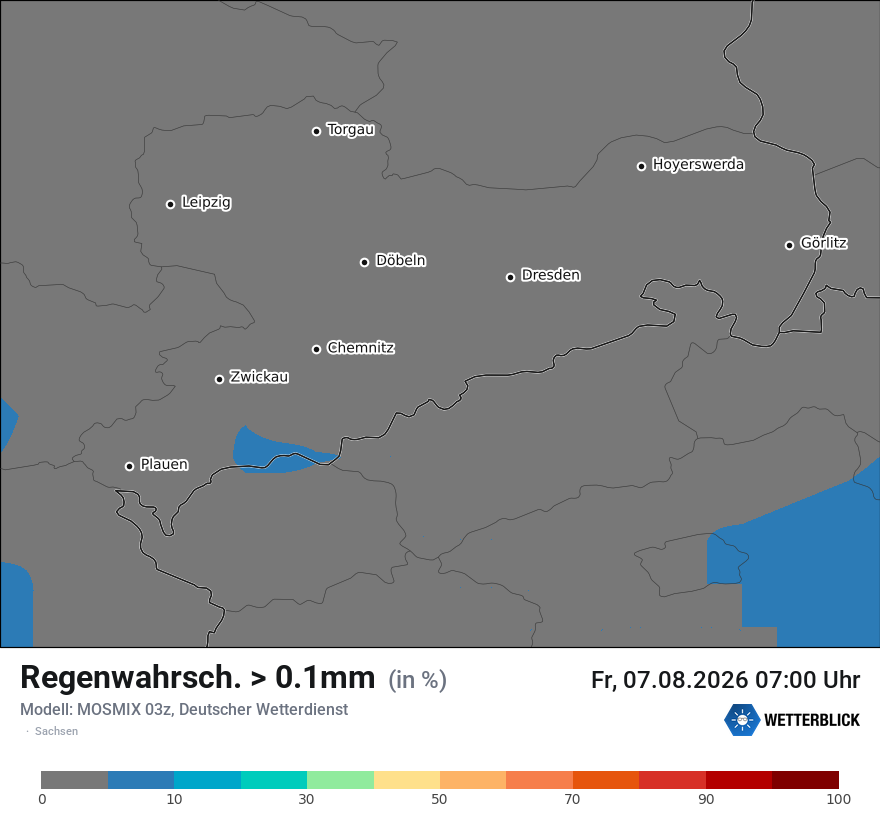 Modellkarte MOSMIX – prob_rain_0 – sn