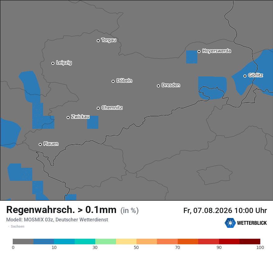 Modellkarte MOSMIX – prob_rain_0 – sn