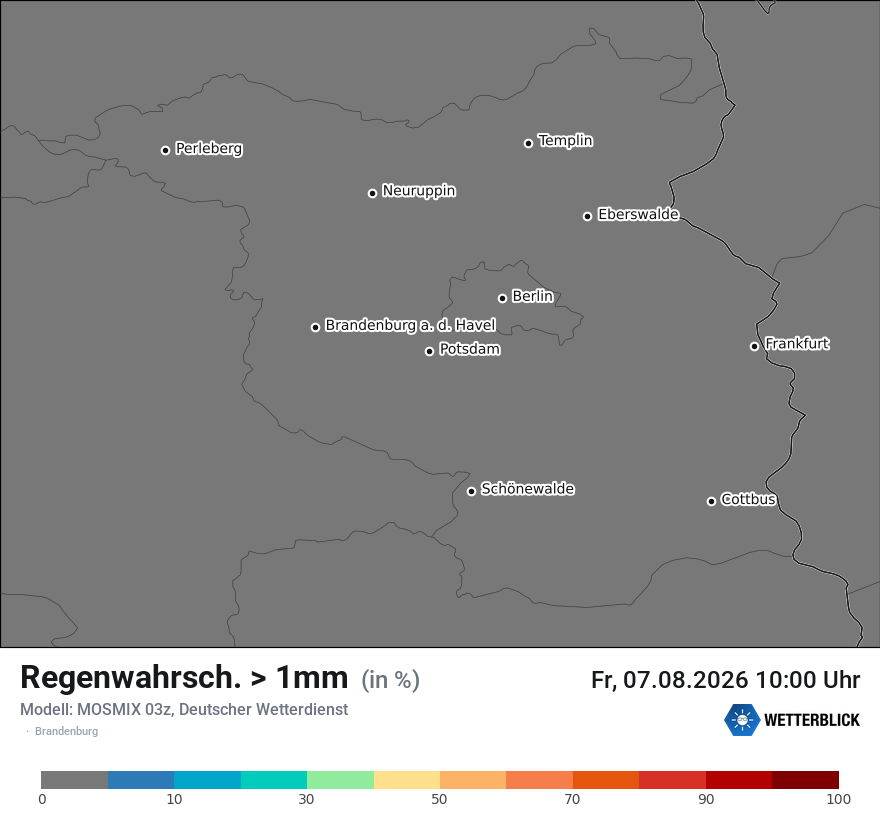 Modellkarte MOSMIX – prob_rain_1 – bb