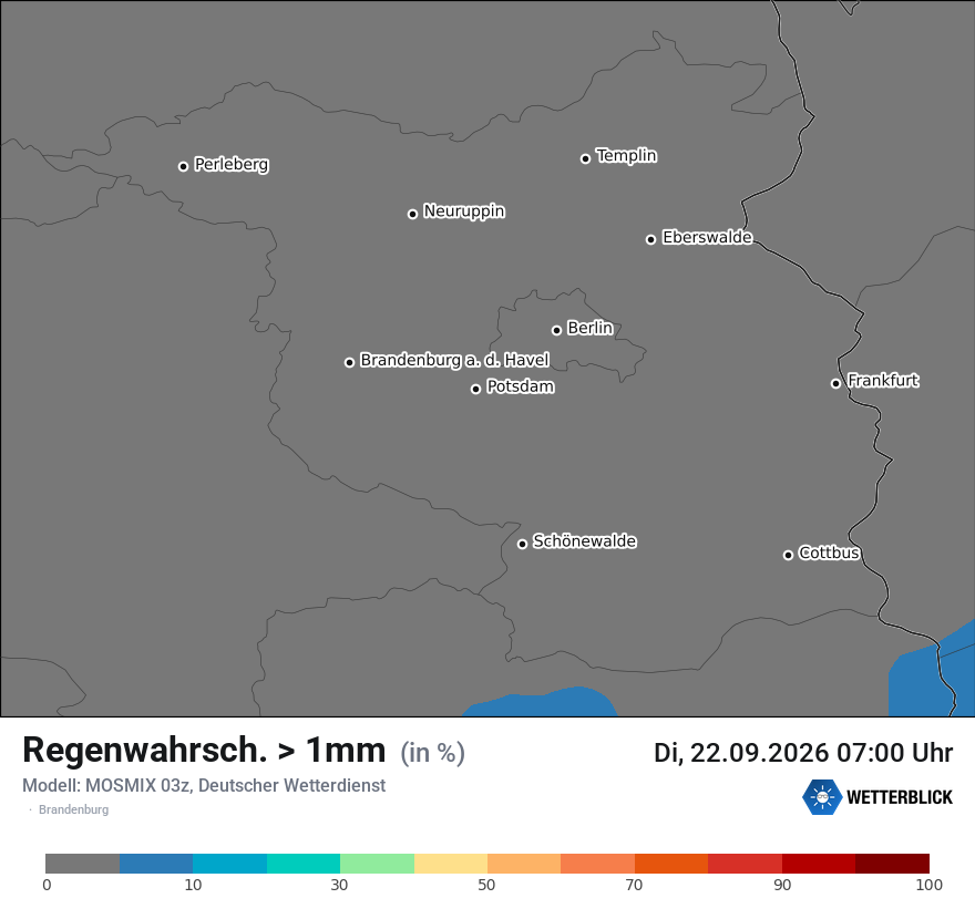 Modellkarte MOSMIX – prob_rain_1 – bb