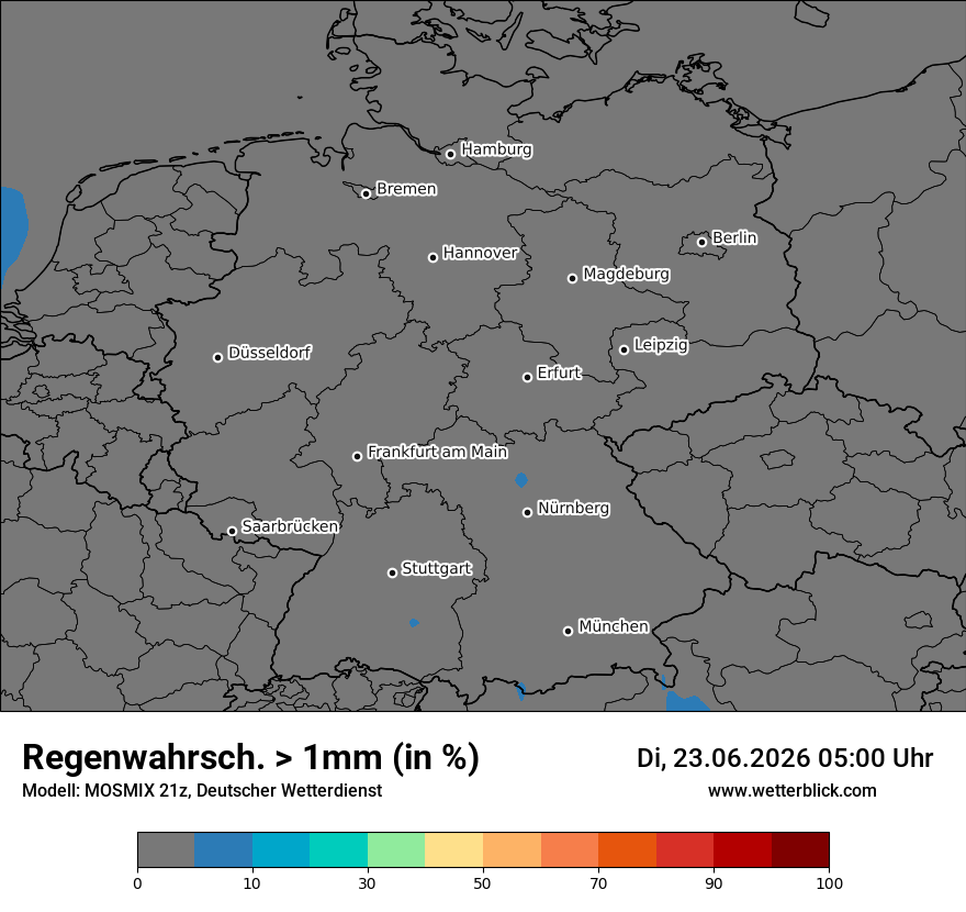 Modellkarte MOSMIX – prob_rain_1 – deutschland