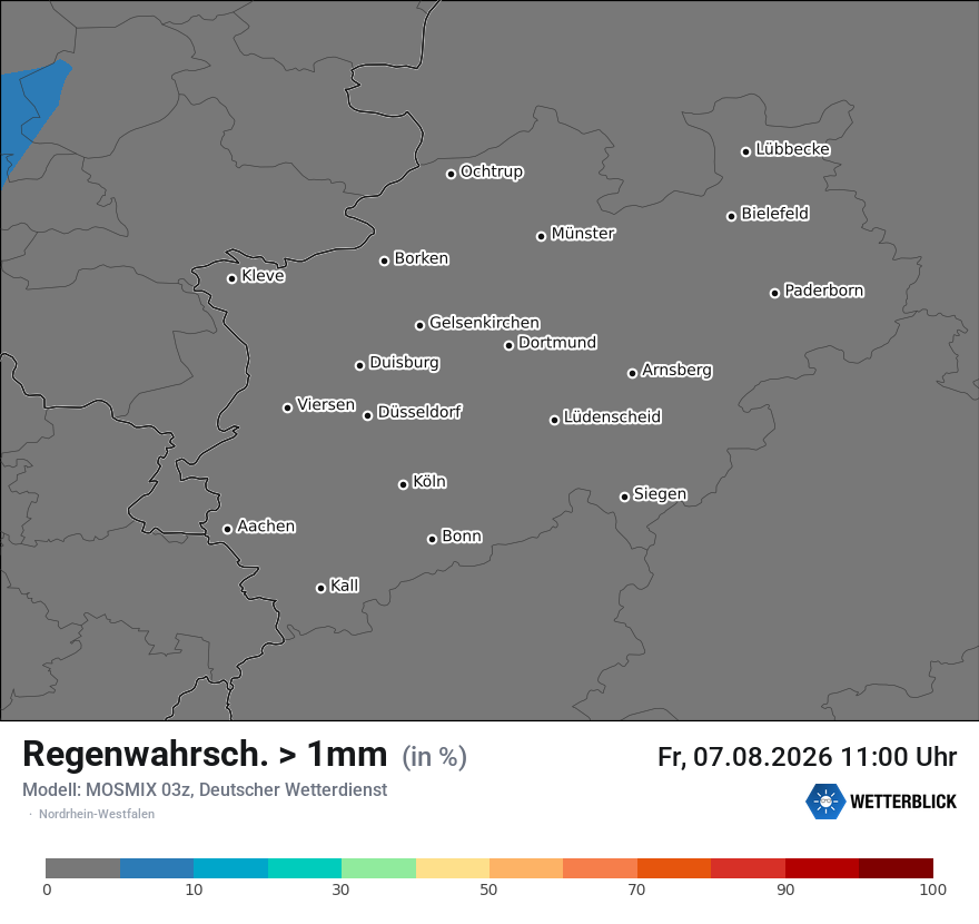 Modellkarte MOSMIX – prob_rain_1 – nrw