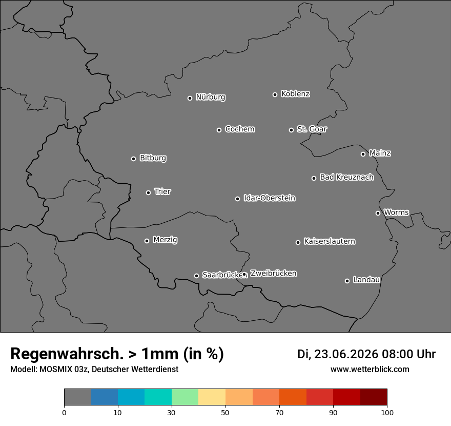 Modellkarte MOSMIX – prob_rain_1 – rp