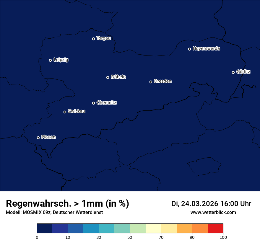Modellkarte MOSMIX – prob_rain_1 – sn