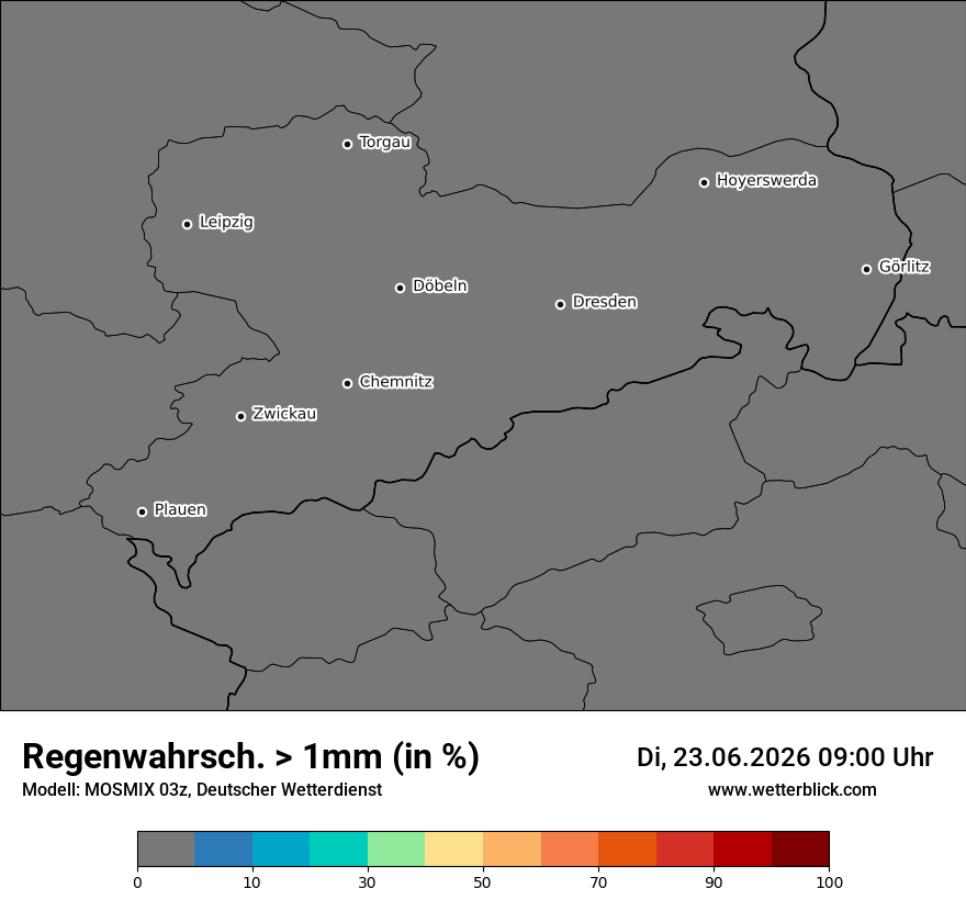 Modellkarte MOSMIX – prob_rain_1 – sn