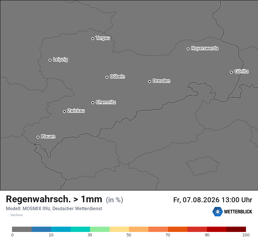 Modellkarte MOSMIX – prob_rain_1 – sn