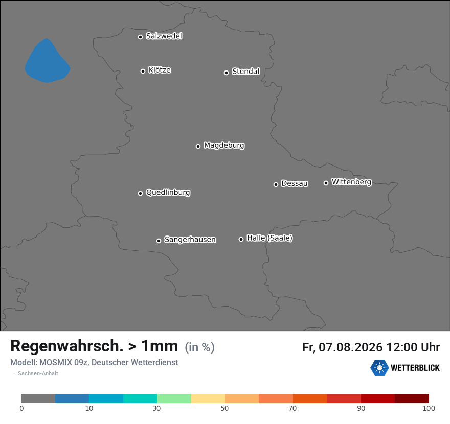Modellkarte MOSMIX – prob_rain_1 – st