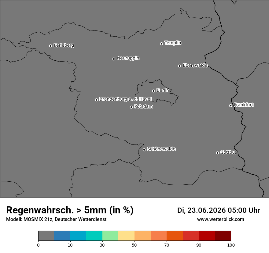 Modellkarte MOSMIX – prob_rain_5 – bb