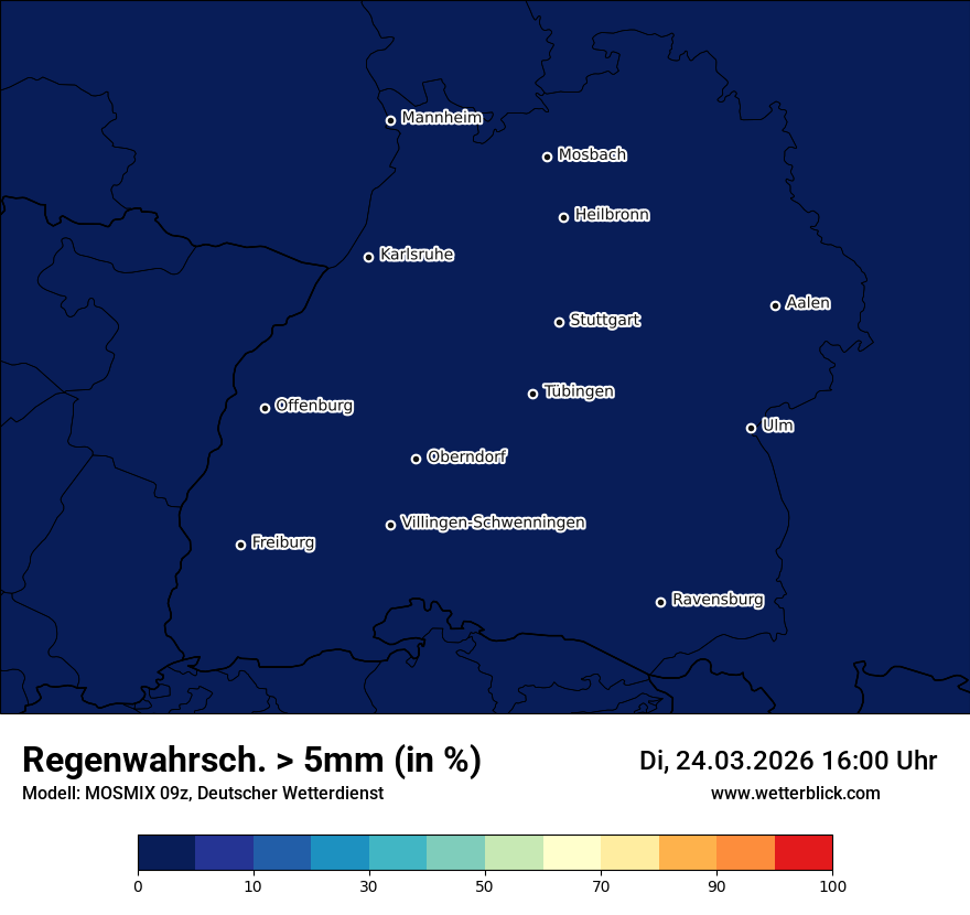 Modellkarte MOSMIX – prob_rain_5 – bw