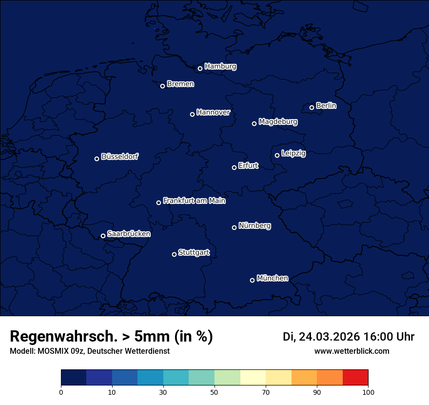 Modellkarte MOSMIX – prob_rain_5 – deutschland