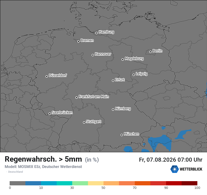 Modellkarte MOSMIX – prob_rain_5 – deutschland