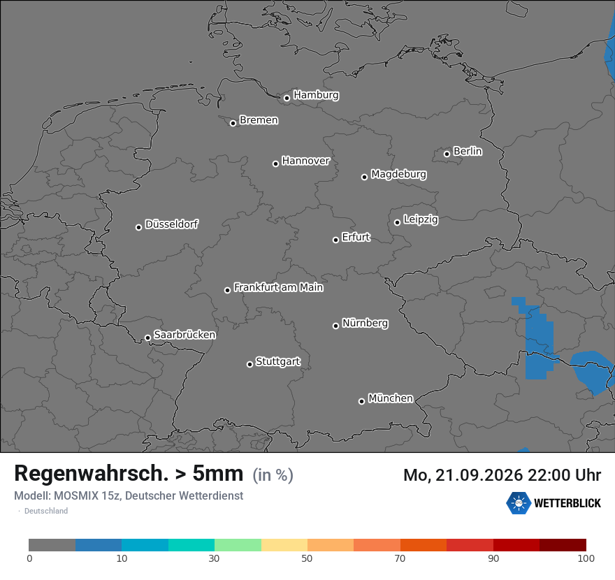 Modellkarte MOSMIX – prob_rain_5 – deutschland