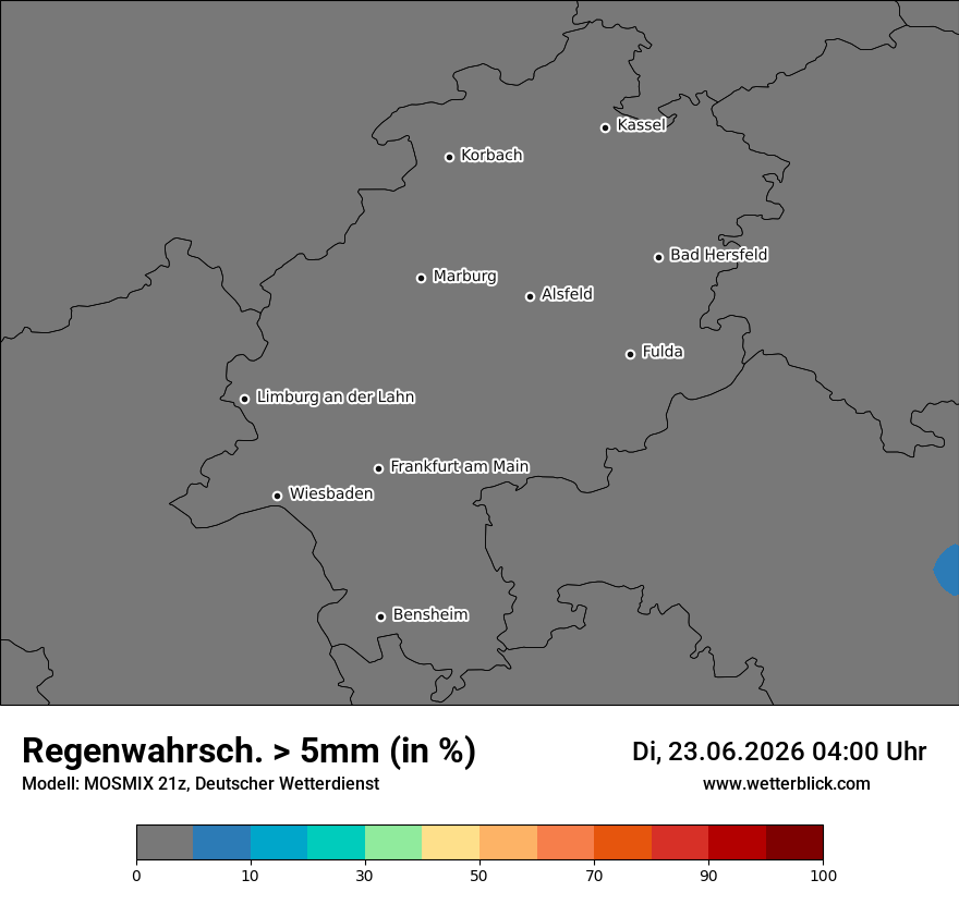 Modellkarte MOSMIX – prob_rain_5 – he