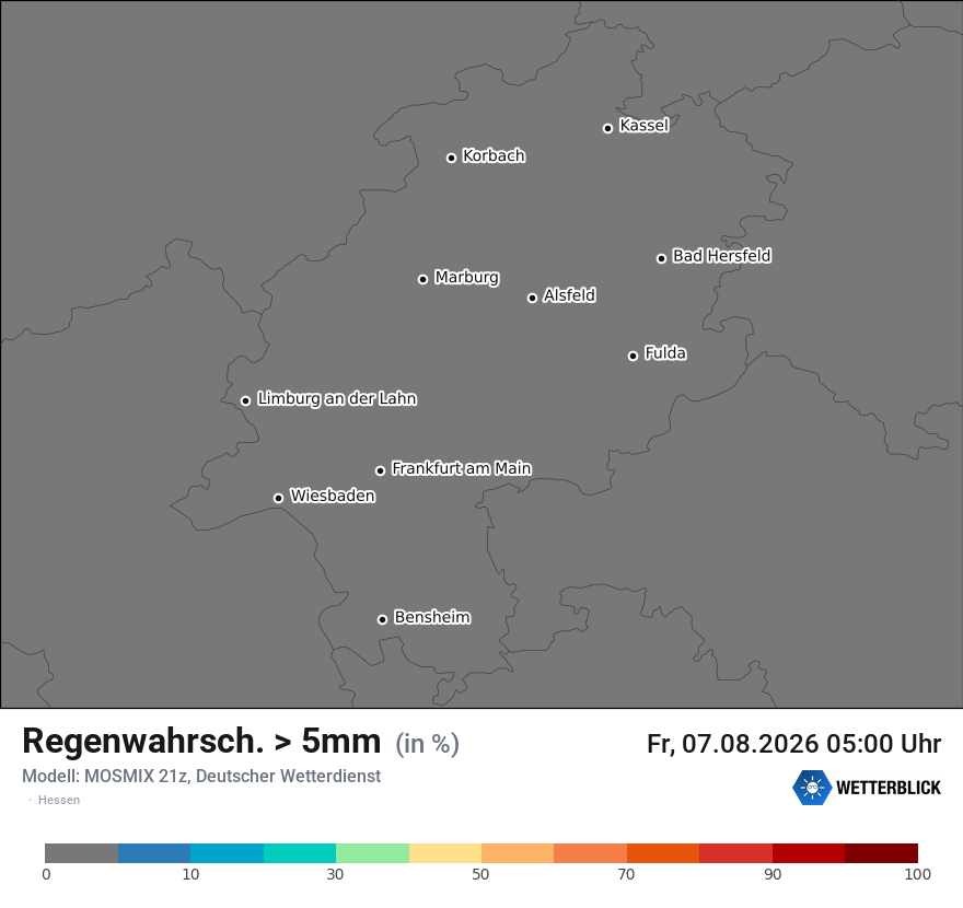 Modellkarte MOSMIX – prob_rain_5 – he