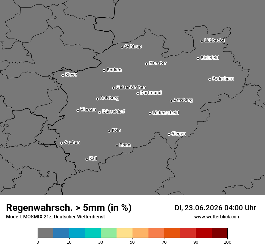 Modellkarte MOSMIX – prob_rain_5 – nrw