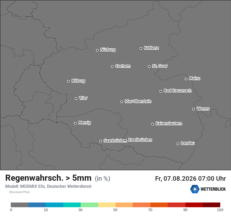 Modellkarte MOSMIX – prob_rain_5 – rp