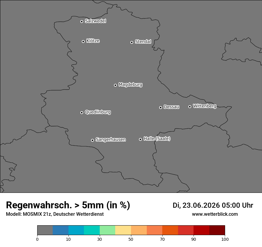 Modellkarte MOSMIX – prob_rain_5 – st